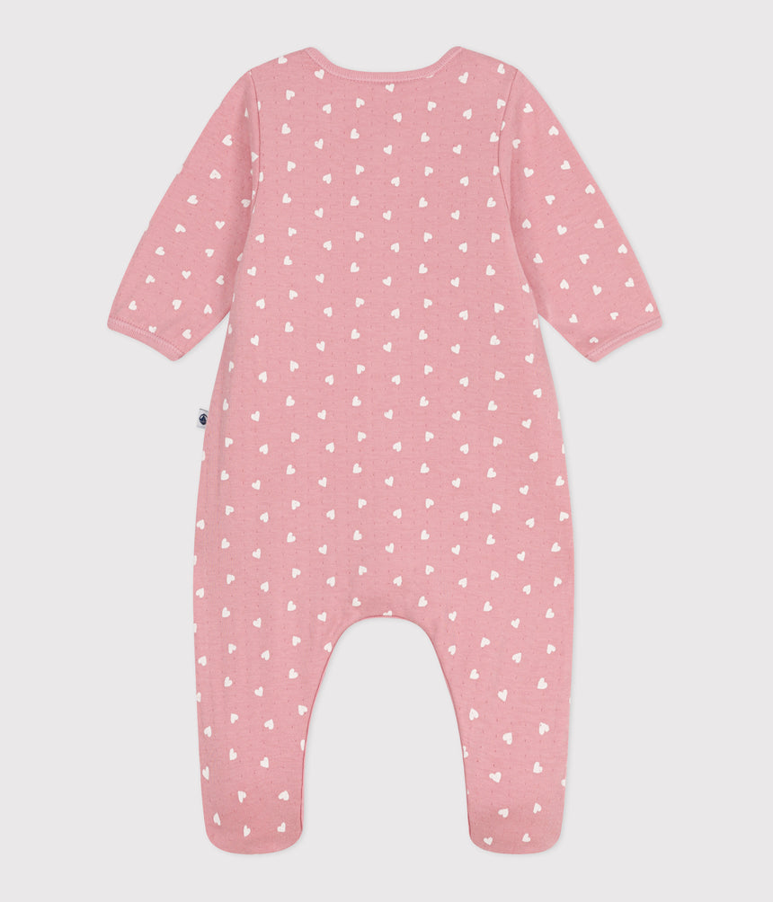 BABIES' BODYJAMA IN SMALL HEART PRINT TUBE KNIT