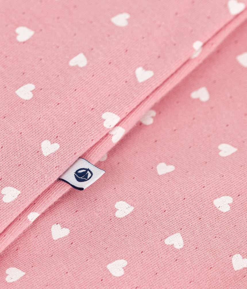 BABIES' BODYJAMA IN SMALL HEART PRINT TUBE KNIT