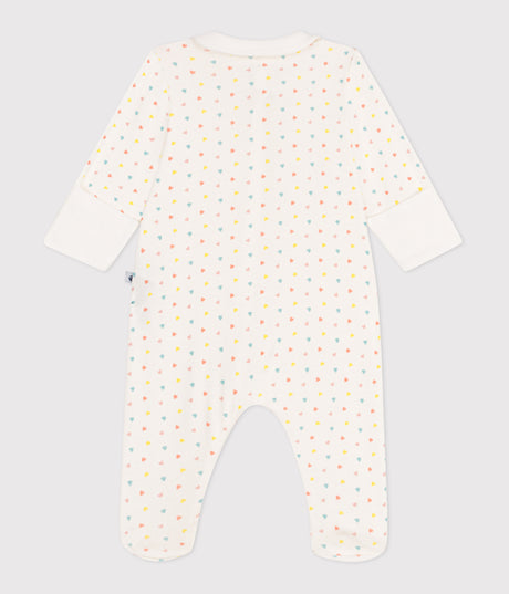 BABIES' HEART PATTERN COTTON PYJAMAS WITH A COLLAR AND ZIP