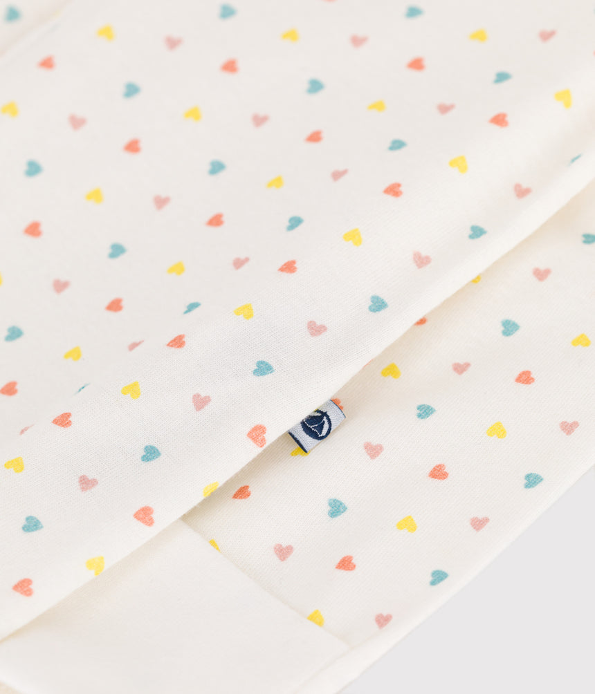 BABIES' HEART PATTERN COTTON PYJAMAS WITH A COLLAR AND ZIP