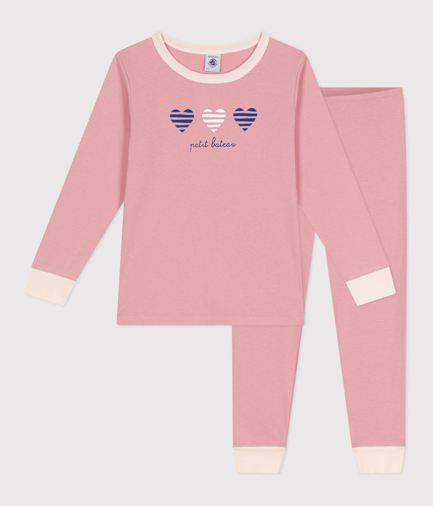 CHILDRENS LONG-SLEEVED PLAIN COTTON PYJAMAS