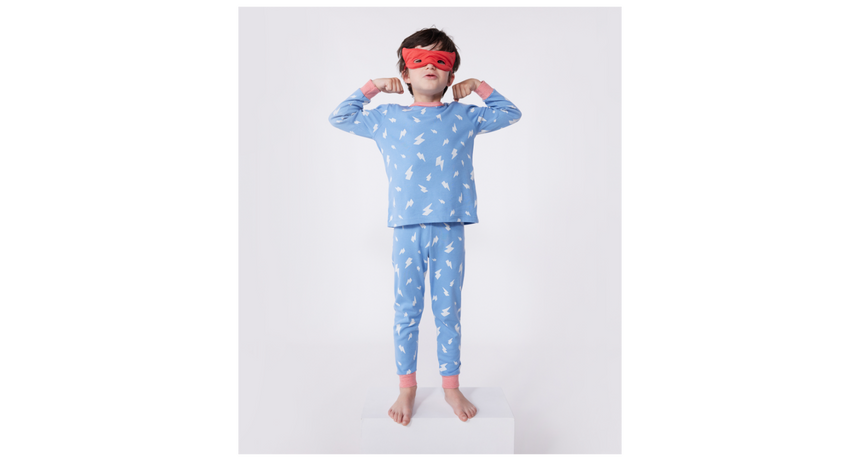 CHILDREN'S SHORT FANCY DRESS PYJAMAS IN-GLOW-IN-THE-DARK COTTON WITH CAPE