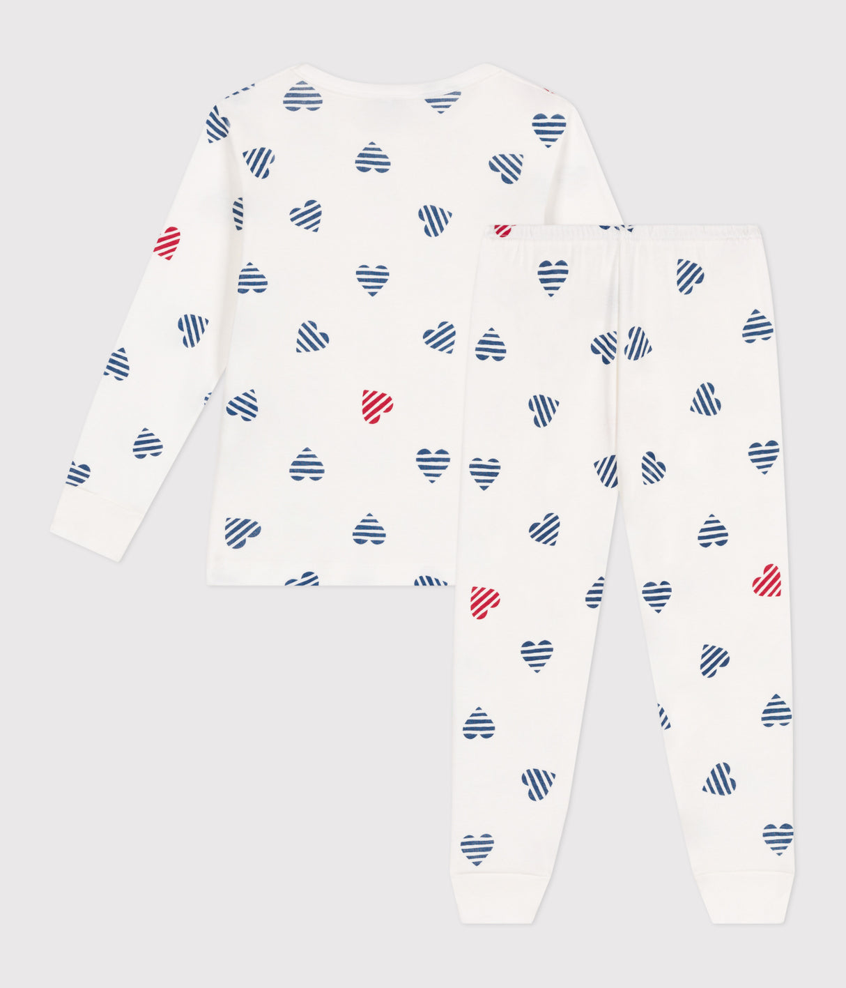 CHILDREN'S LONG-SLEEVED HEART PRINT COTTON PYJAMAS