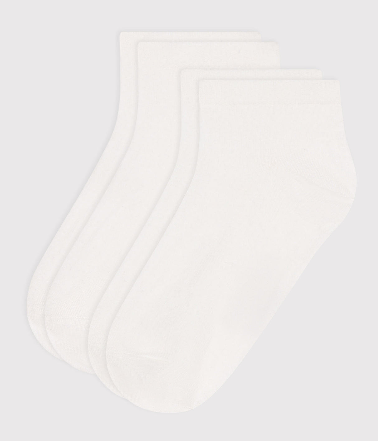 2 PAIRS OF PLAIN WHITE COTTON CHILDREN'S SOCKS