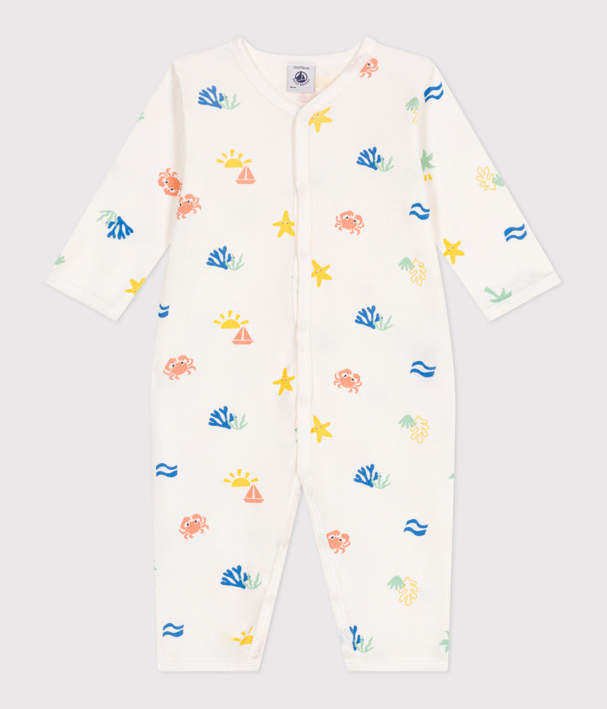 BABIES' PRINTED COTTON FOOTLESS PYJAMA SUIT