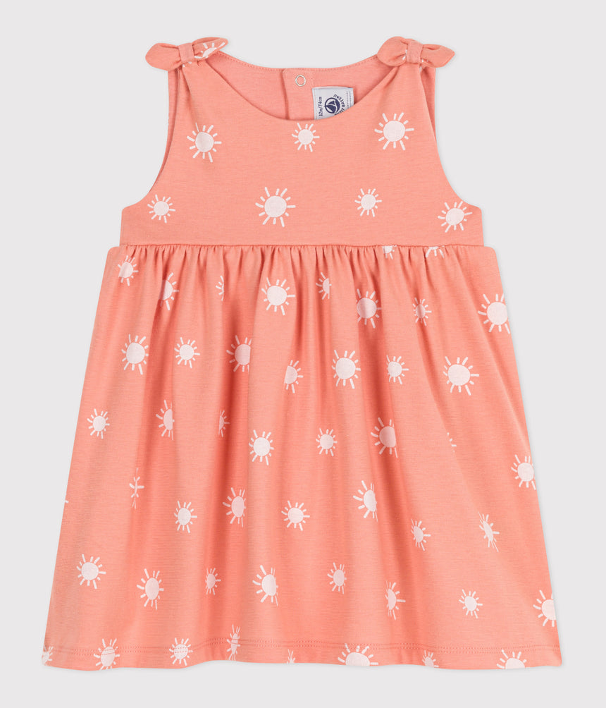 BABIES SLEEVELESS SUNSHINE PRINT COTTON DRESS