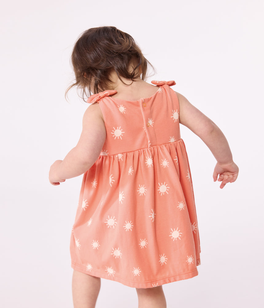 BABIES SLEEVELESS SUNSHINE PRINT COTTON DRESS