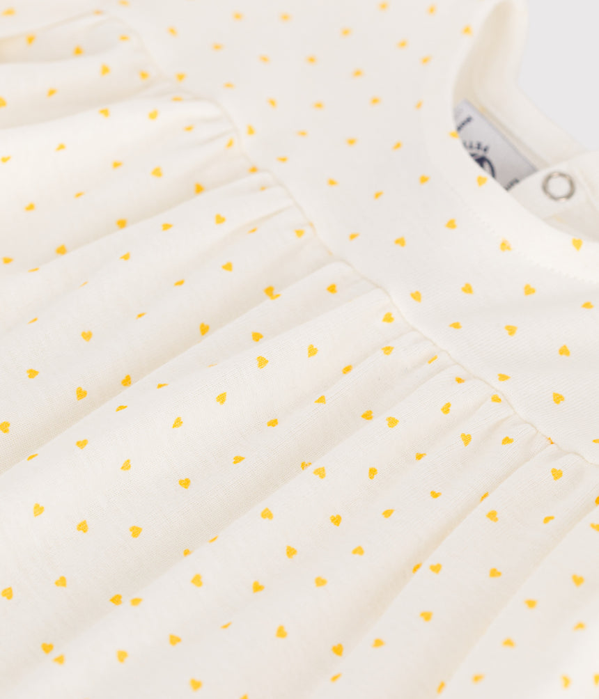 BABIES' SHORT-SLEEVED BLOUSE IN COTTON WITH A MINI HEART PRINT