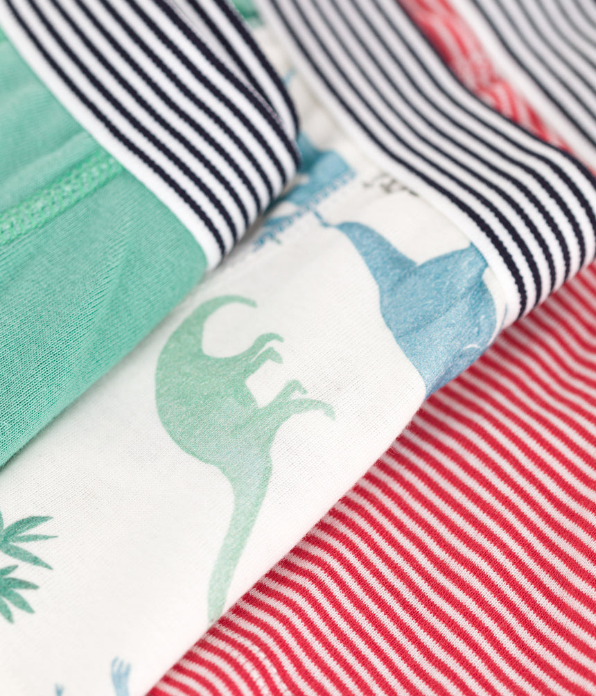 CHILDREN'S DINSOUR PRINT COTTON BOXERS - 3-PACK