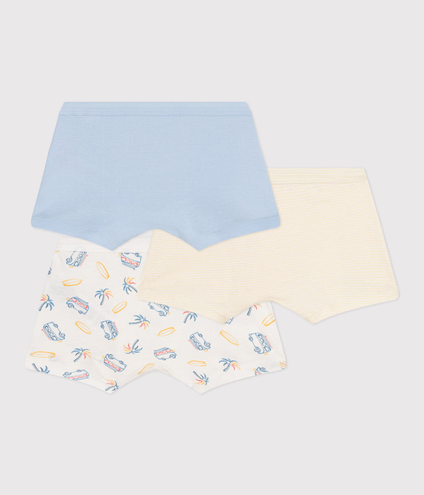 CHILDREN'S VAN PRINT COTTON BOXERS WITH THIN WAISTBANDS- 3-PACK