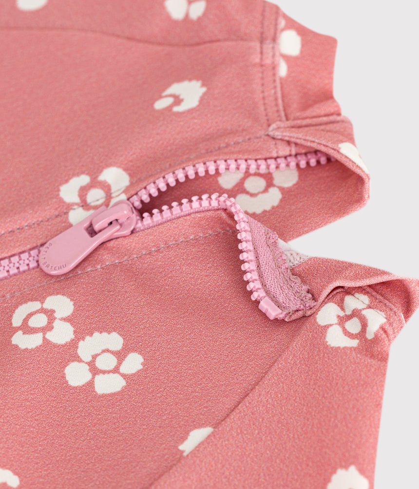 BABIES' ANTI-UV FLORAL PRINT JUMPSUIT