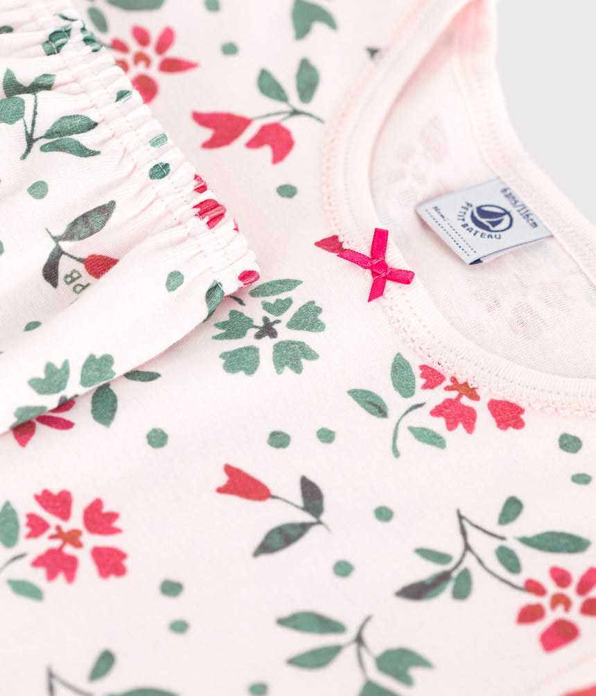 CHILDRENS FLORAL PRINT COTTON CAPRI PYJAMAS