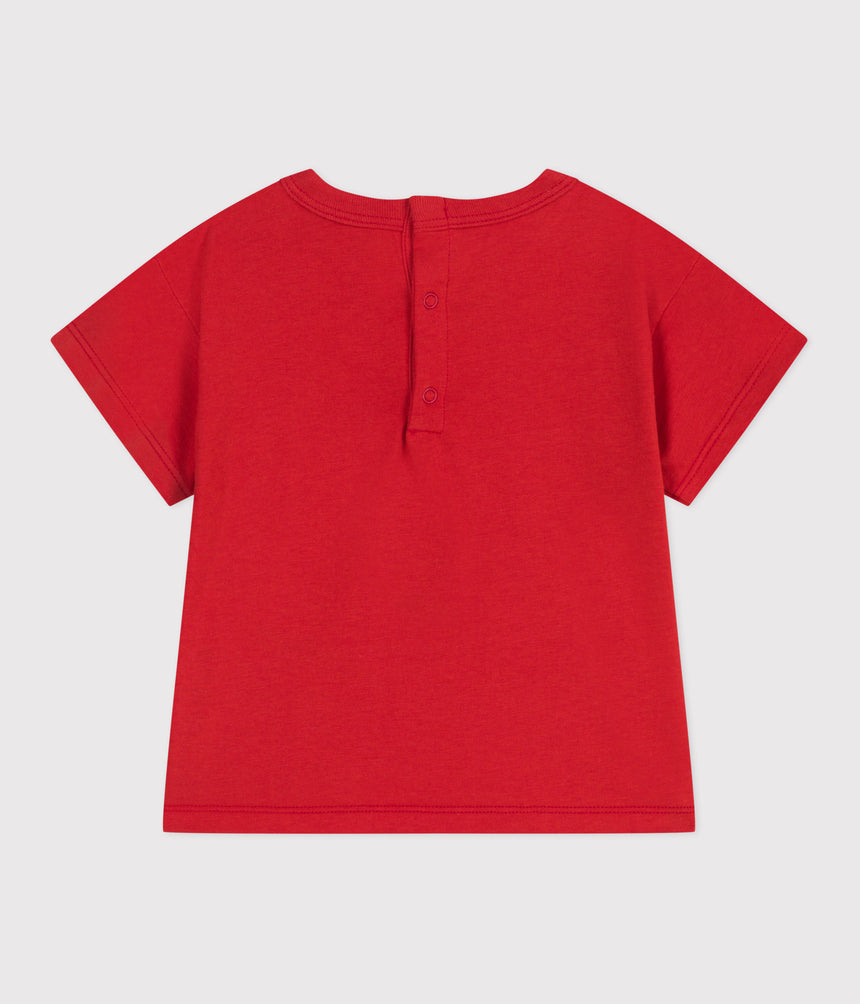 BABIES' SHORT-SLEEVED PLAIN COTTON T-SHIRT
