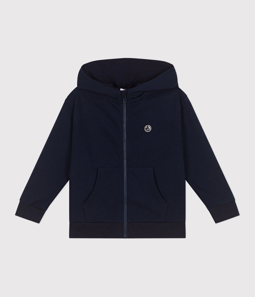 CHILDRENS PLAIN COTTON ZIP-UP HOODIE