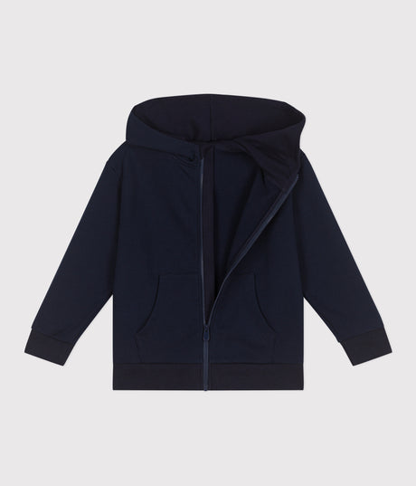 CHILDRENS PLAIN COTTON ZIP-UP HOODIE