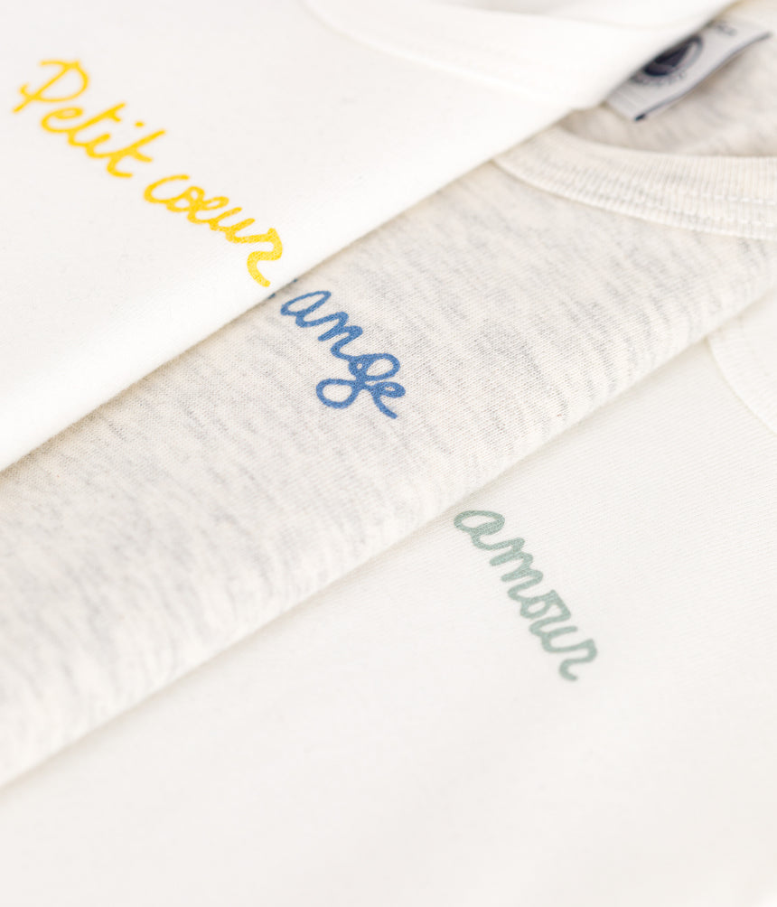 BABIES SLEEVELESS PLAIN COTTON BODYSUITS-3-PACK