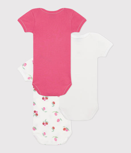 BABIES SHORT SLEEVED FLORAL COTTON BODIES -3- PACK