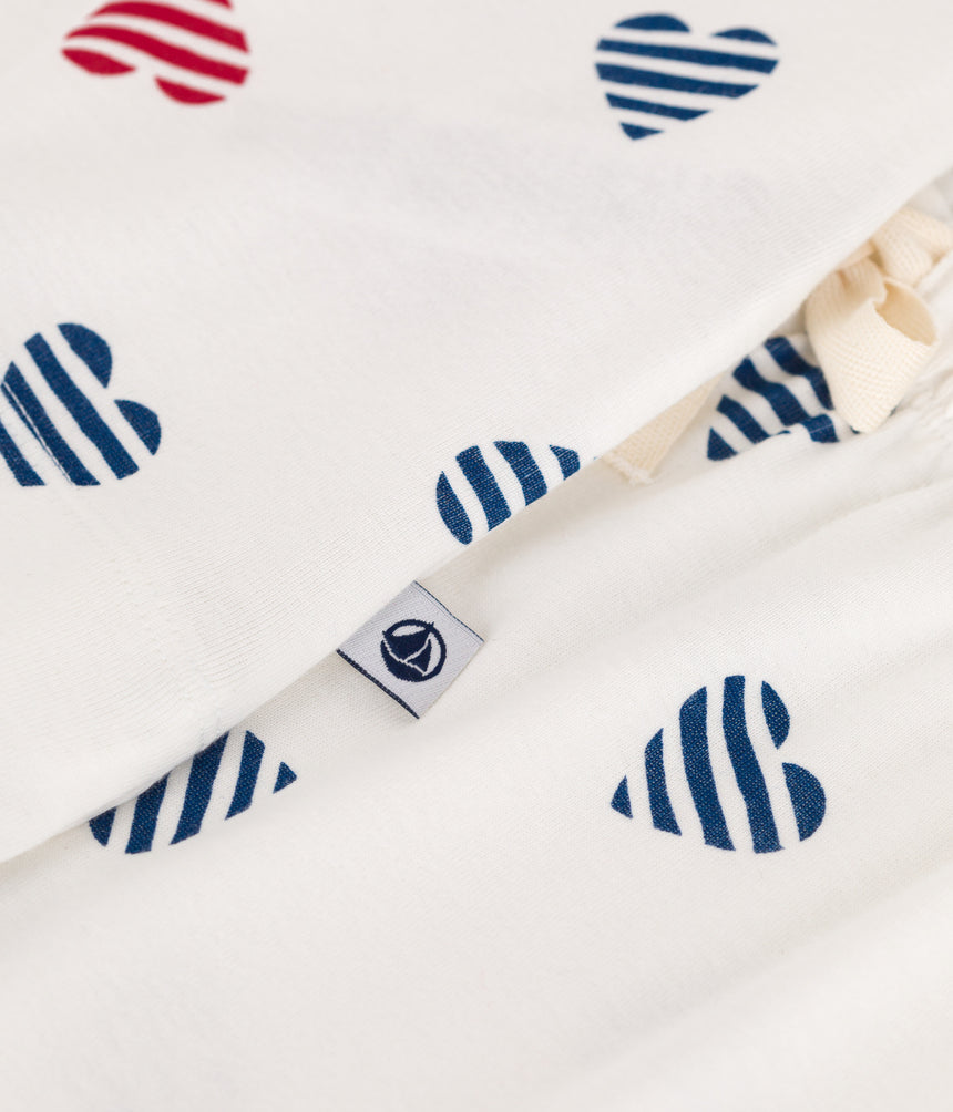 WOMEN'S SHORT HEART PRINT COTTON PYJAMAS