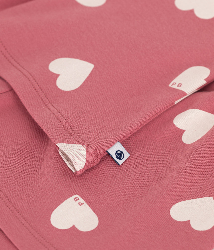 CHILDREN'S SHORT HEART-PATTERN COTTON PYJAMAS