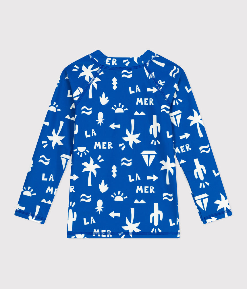 CHILDREN'S LONG-SLEEVED PRINTED ANTI-UV SWIM T-SHIRT