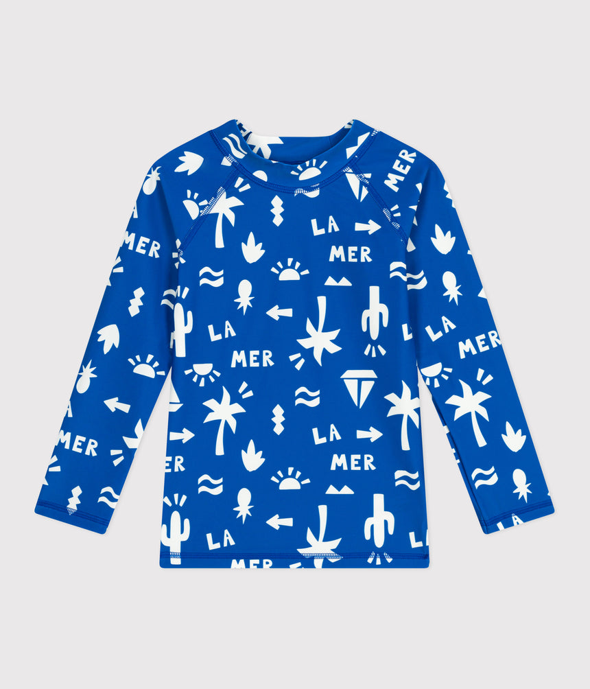 CHILDREN'S LONG-SLEEVED PRINTED ANTI-UV SWIM T-SHIRT