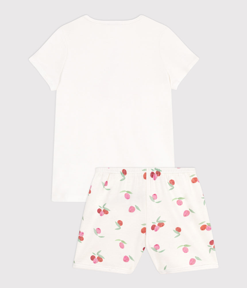 CHILDREN'S SHORT FRUIT PRINT COTTON PYJAMAS