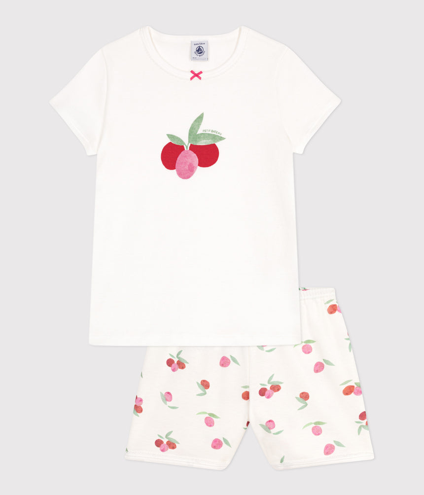 CHILDREN'S SHORT FRUIT PRINT COTTON PYJAMAS