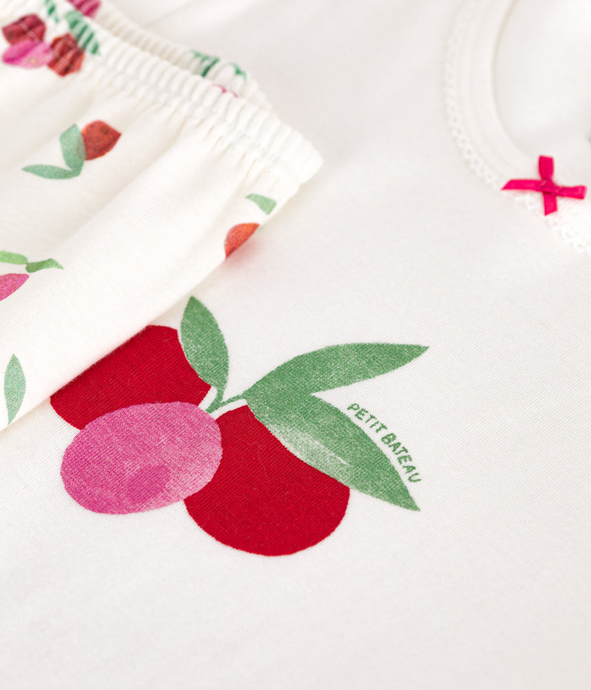 CHILDREN'S SHORT FRUIT PRINT COTTON PYJAMAS
