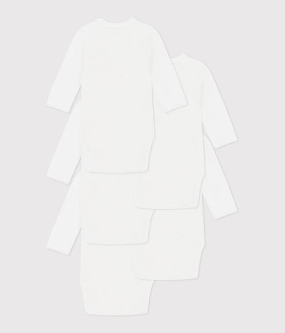 BABIES LONG-SLEEVED WRAPOVER COTTON BODYSUIT-5- PACK