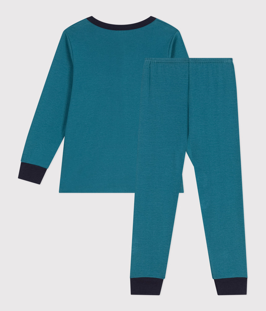 CHILDRENS LONG-SLEEVED COTTON DINOSAUR PYJAMAS
