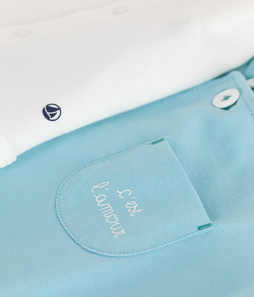 NEWBORN BABY SET WITH SUN PRINT COTTON DUNGAREES AND A BODY