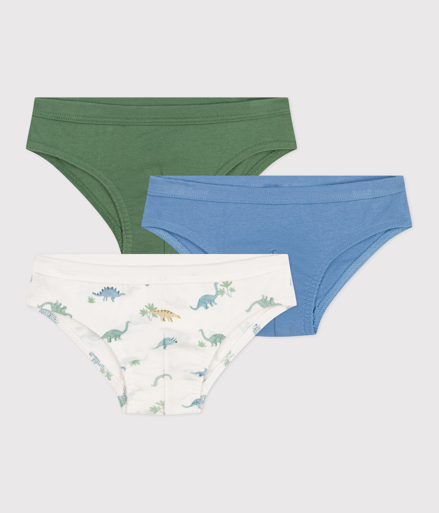 Children's dinosaur print cotton briefs - 3-Pack