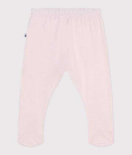 NEWBORN BABIES PLAIN COTTON TROUSERS WITH FEET