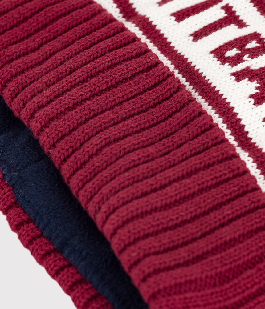 CHILDREN'S KNITTED PETIT BATEAU LINED IN POLAR FLEECE