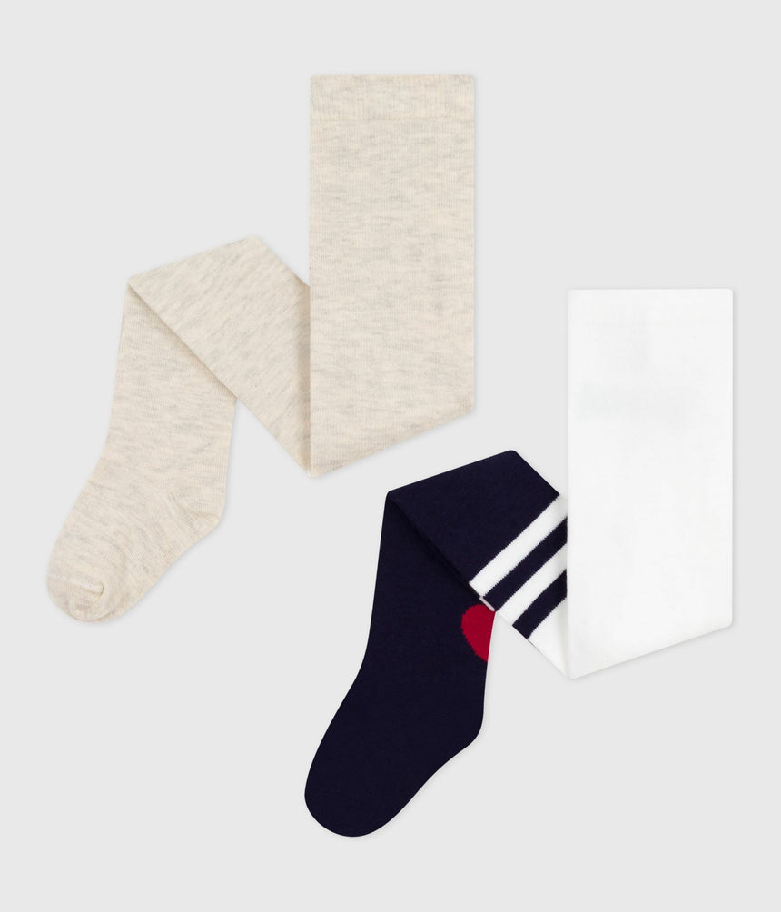 BABIES COTTON JERSEY TIGHTS -2-PACK