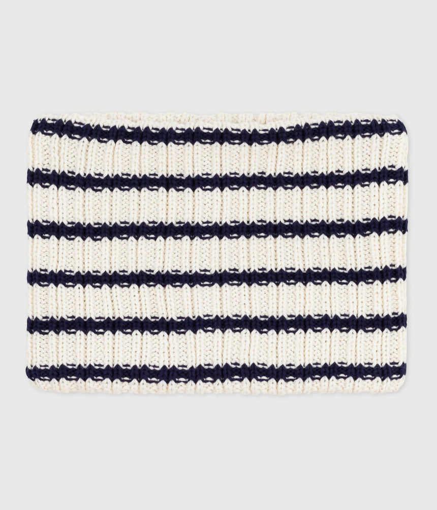 CHILDREN'S STRIPY FLEECE-LINED KNITTED SNOOD
