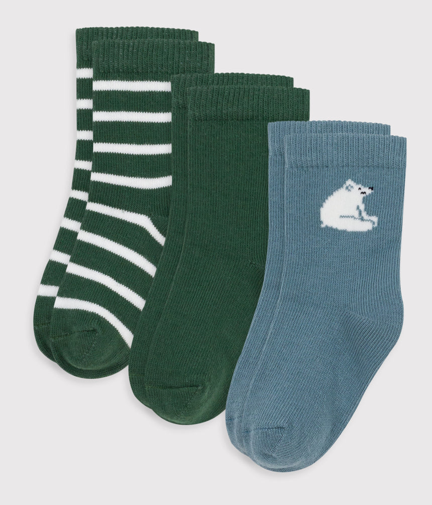 3 PAIRS OF BABIES' COTTON SOCKS