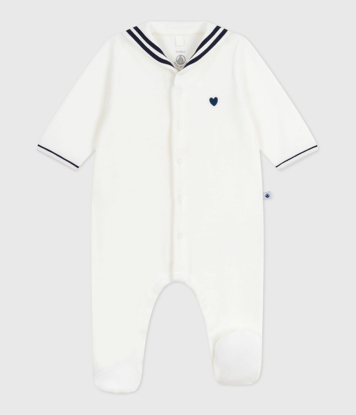 BABIES VELOUR PYJAMA SUIT WITH A SAILOR COLLAR