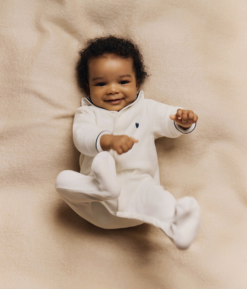 BABIES VELOUR PYJAMA SUIT WITH A SAILOR COLLAR