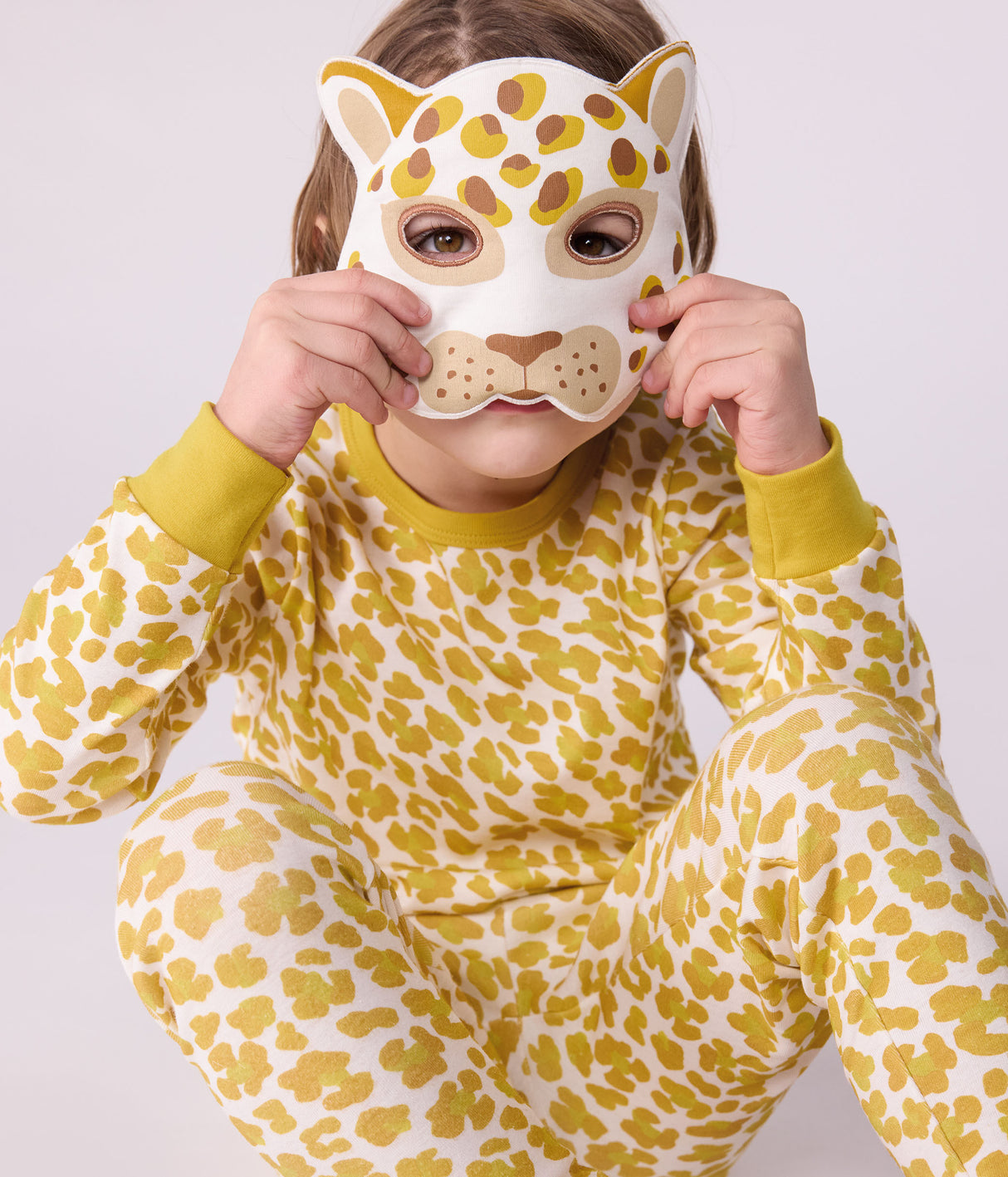 CHILDREN'S LEOPARD PRINT COTTON FANCY DRESS PYJAMAS