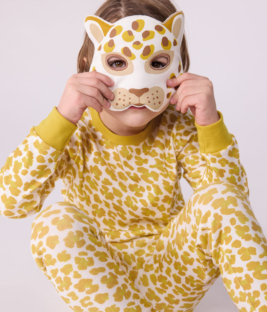 CHILDREN'S LEOPARD PRINT COTTON FANCY DRESS PYJAMAS