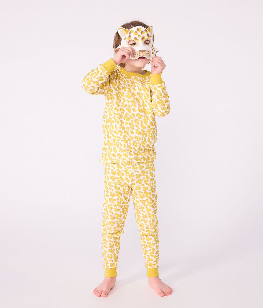 CHILDREN'S LEOPARD PRINT COTTON FANCY DRESS PYJAMAS