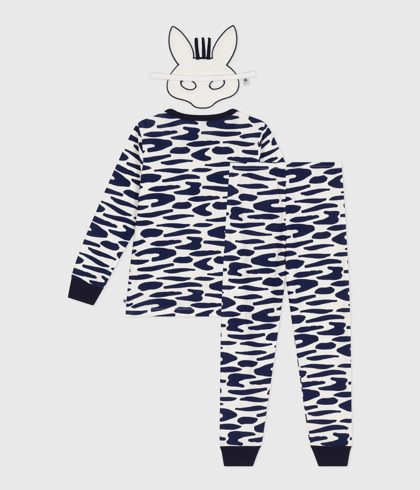 CHILDREN'S ZEBRA PRINT COTTON FANCY DRESS PYJAMAS