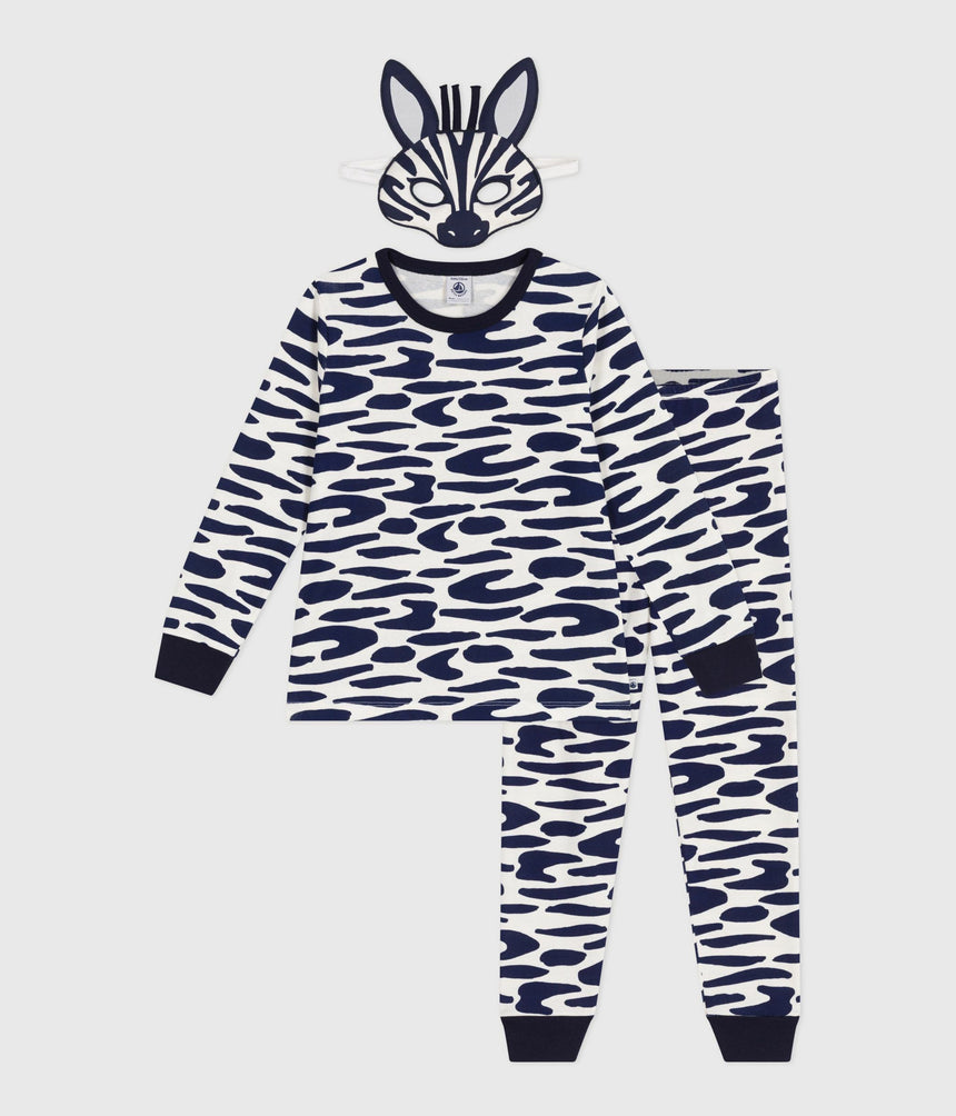CHILDREN'S ZEBRA PRINT COTTON FANCY DRESS PYJAMAS