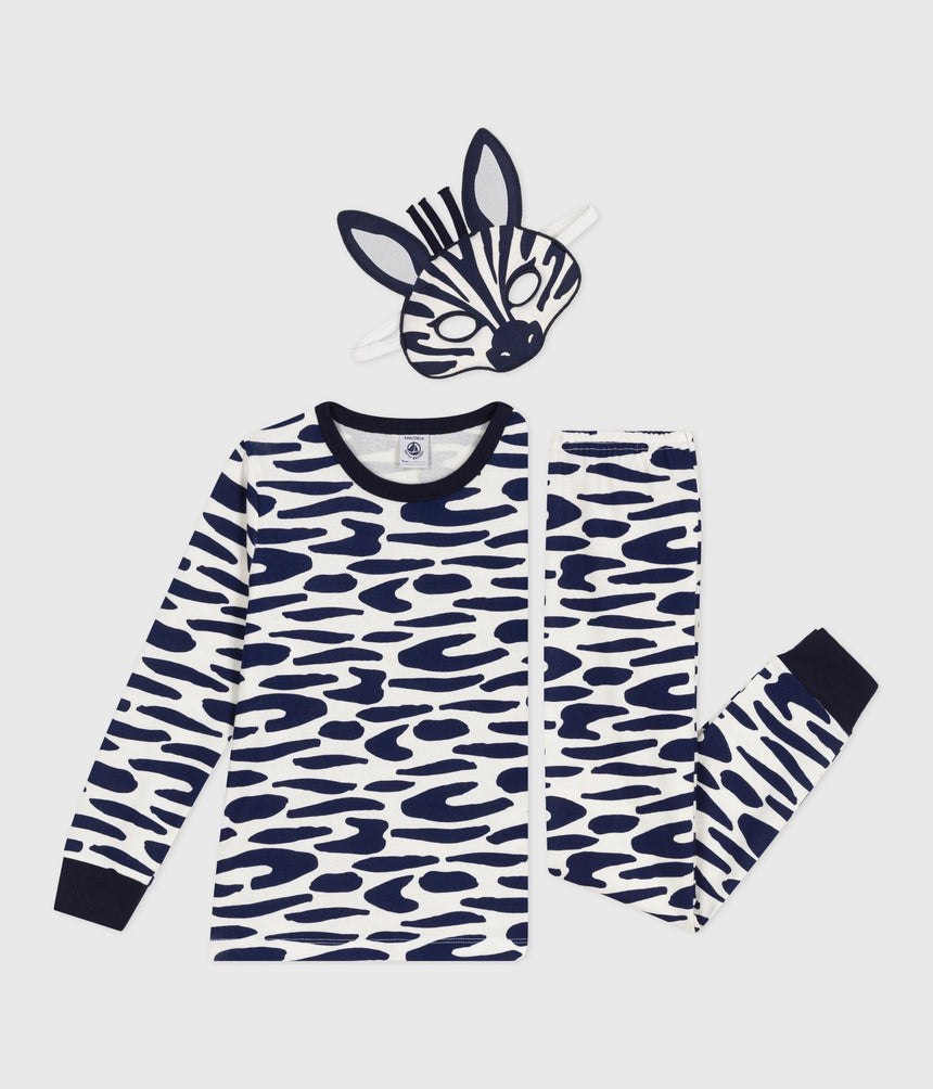CHILDREN'S ZEBRA PRINT COTTON FANCY DRESS PYJAMAS
