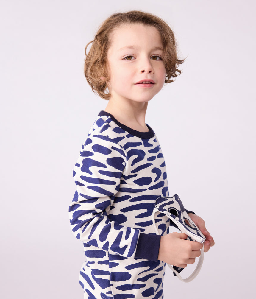 CHILDREN'S ZEBRA PRINT COTTON FANCY DRESS PYJAMAS