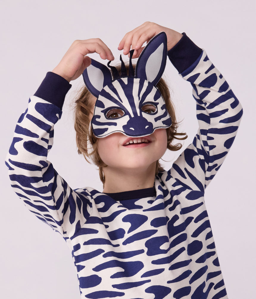 CHILDREN'S ZEBRA PRINT COTTON FANCY DRESS PYJAMAS