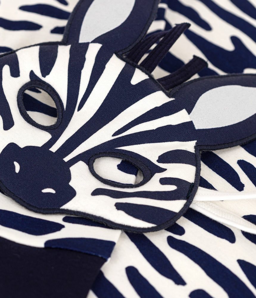 CHILDREN'S ZEBRA PRINT COTTON FANCY DRESS PYJAMAS