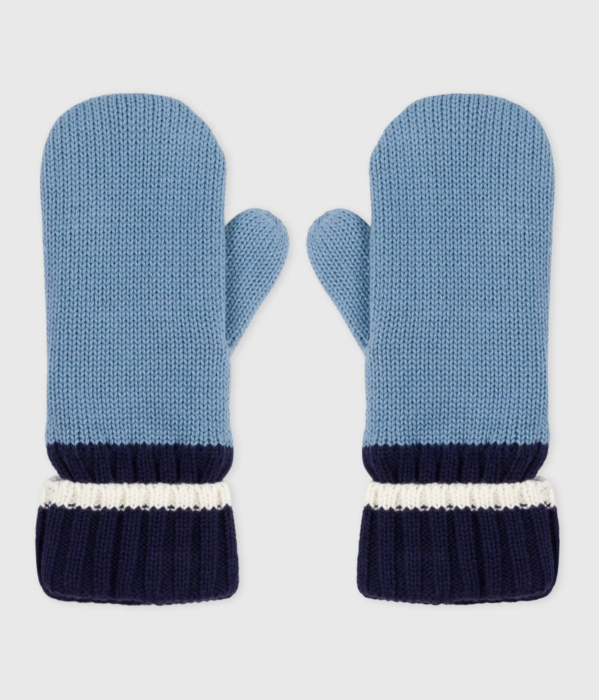 CHILDREN'S KNITTED POLAR FLEECE-LINED MITTENS