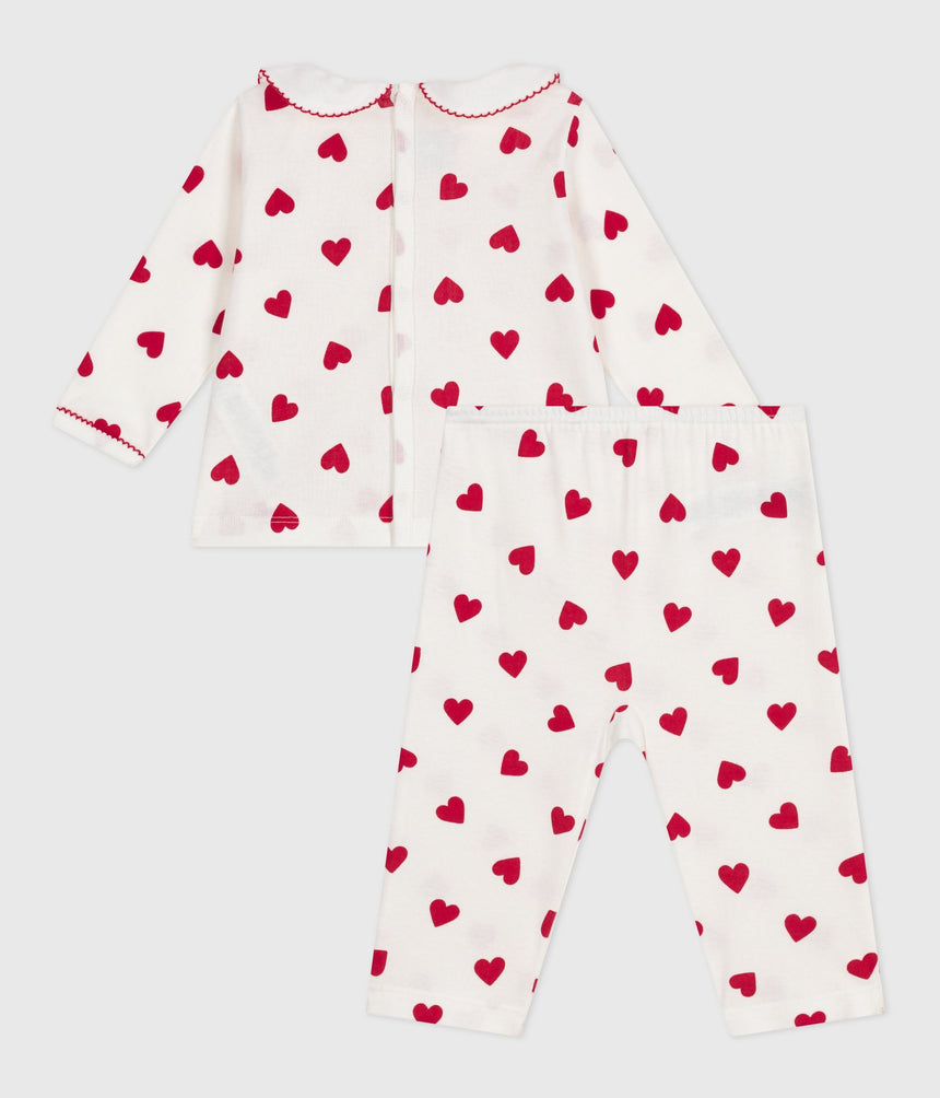 BABIES TWO-PIECE PYJAMAS PRINTED WITH HEARTS
